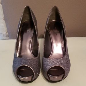 Sparkle peep toe heels